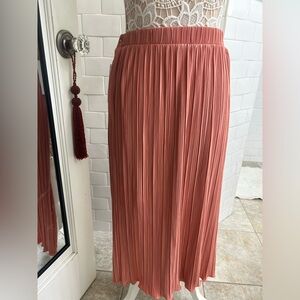 NORDSTROM RACK New Pink Pleated Maxi Skirt
